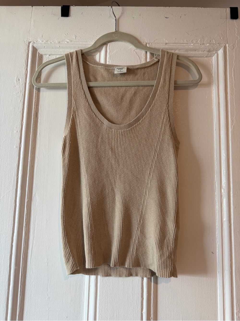 Abercrombie & Fitch Ribbed Tank Top - Beige